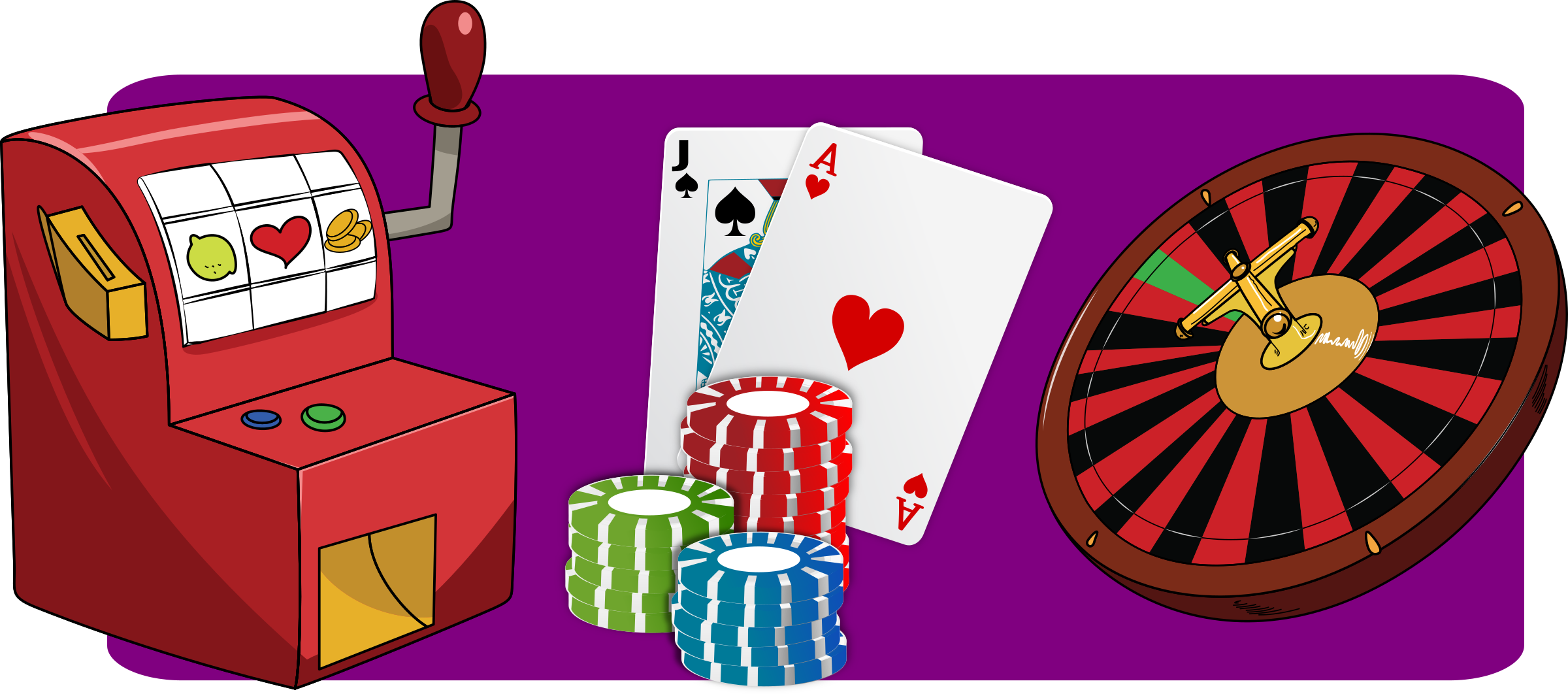 Free - Clip Art Casino (2400x1062), Png Download