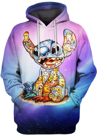 3d Lilo And Stitch Hoodie - T-shirt (500x500), Png Download