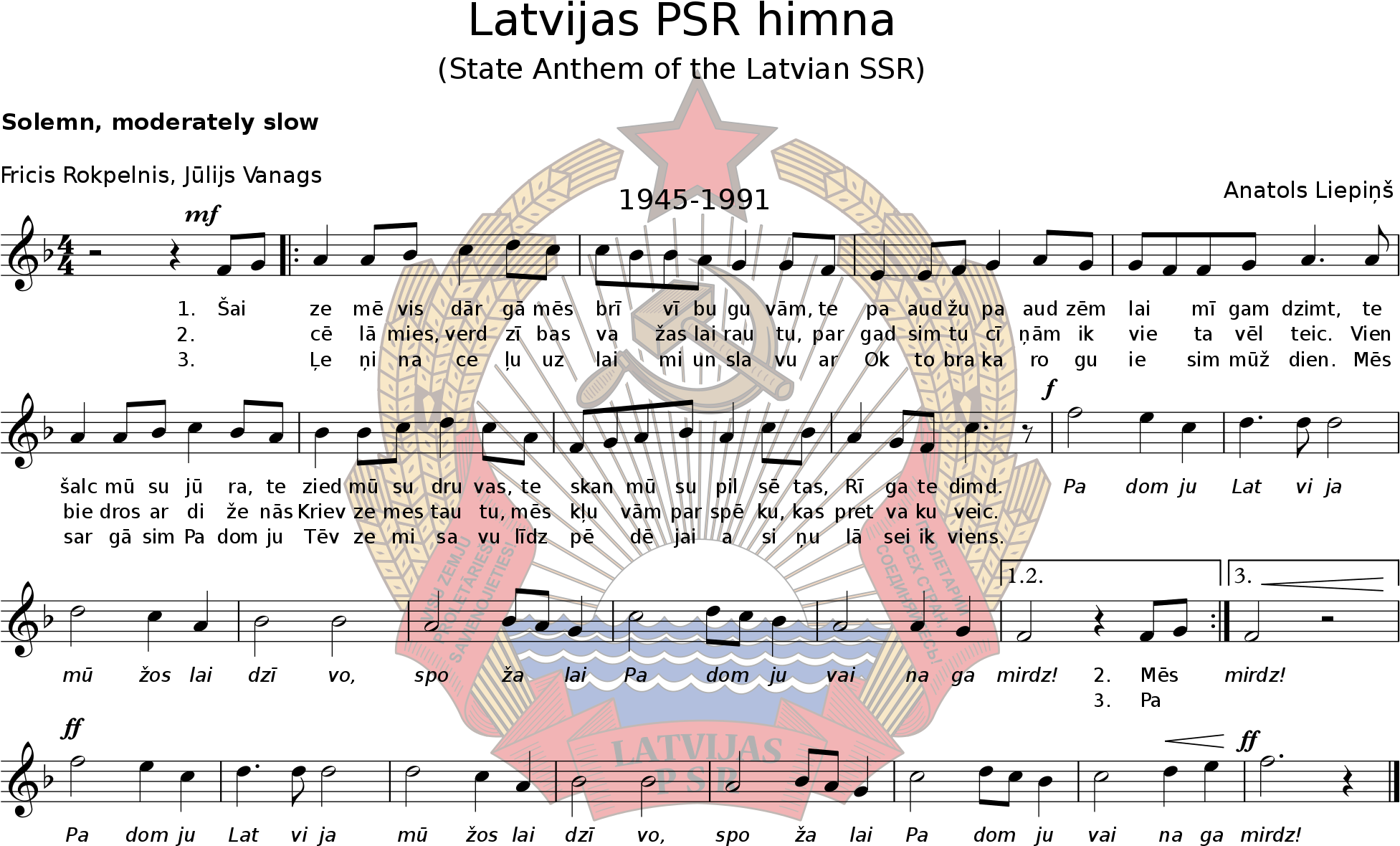 Open - Soviet Latvia Anthem Sheet Music (2000x1226), Png Download