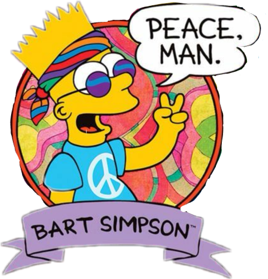 Hippie Tumblr Simpsons - Barto Simpson (917x956), Png Download