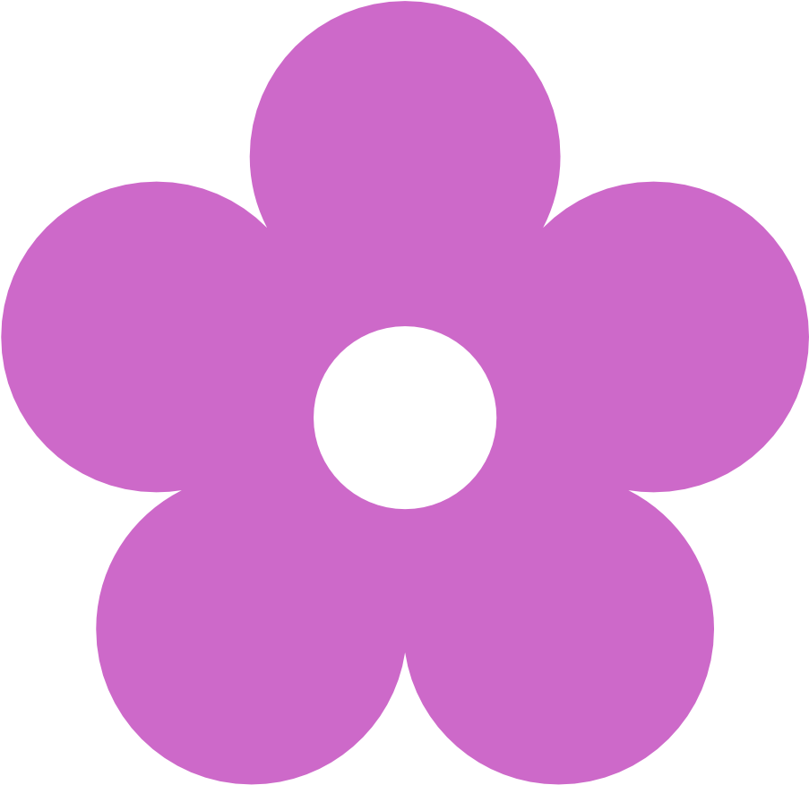 Purple Flower Clipart Hippie Flower - Colored Flower Clipart (999x990), Png Download