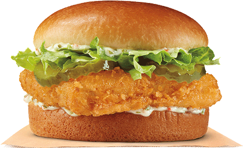 Big Fish Sandwich - Burger King Fish Sandwich (500x540), Png Download