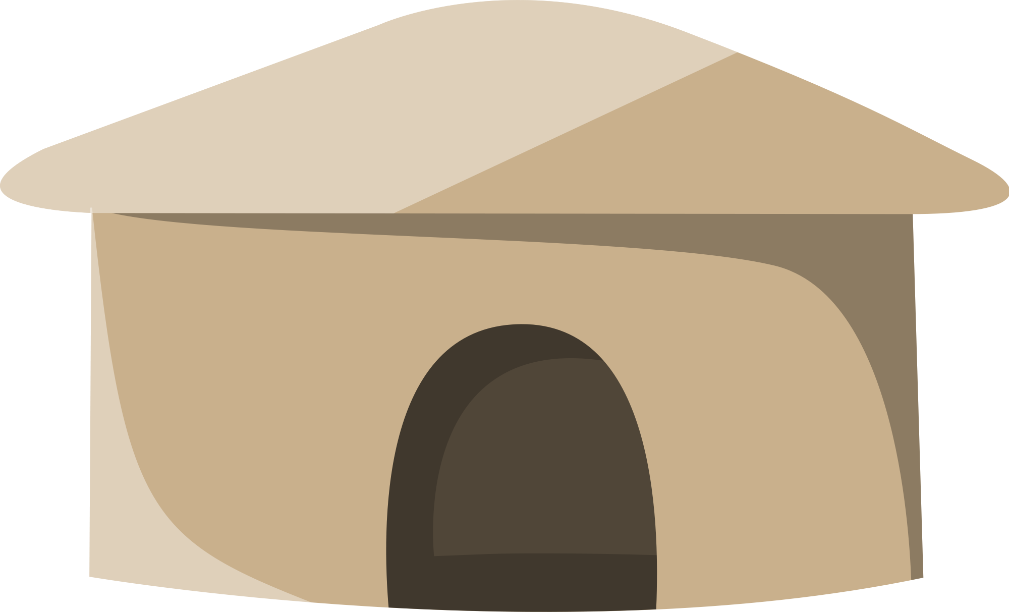 Roofing Vector Hut - Hut Svg (2000x1215), Png Download