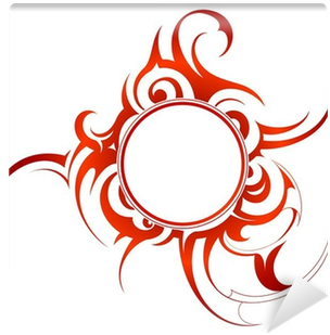 Tribal Shape Isolated On White With Empty Circle Inside - Circulo Tribal (400x400), Png Download