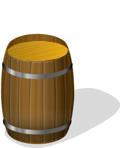 Jpg Free Wooden Barrel Clip Art At Clker - Barrel Clipart Png (480x593), Png Download