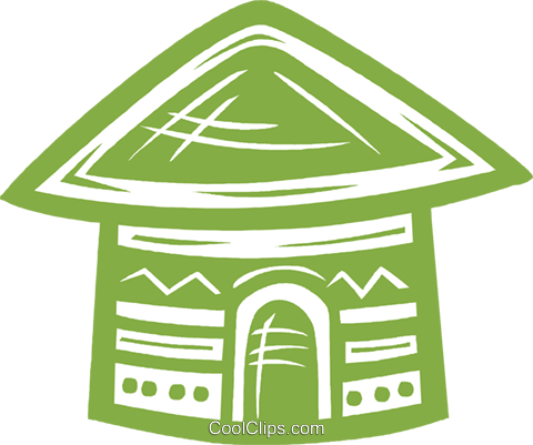 Hut Royalty Free Vector Clip Art Illustration - Cabana Clipart (480x401), Png Download