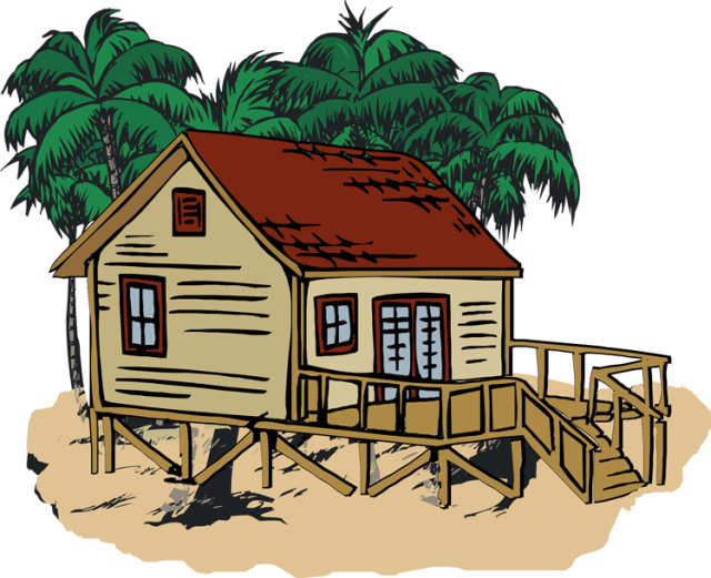 Go To Image - Beach House Clipart (640x521), Png Download