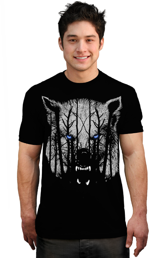 Download White Wolf T Shirt By Expo From Design By Humans Techno Shirt Designs Full Size Png Image Pngkit