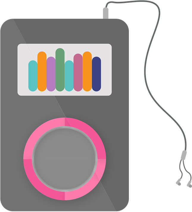 Music Player, Earphone, Control Buttons, Ipod, Music - Music (644x720), Png Download