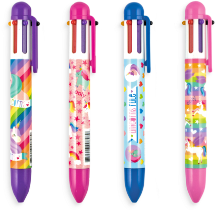 Unique Unicorns 6 Click Multi Color Pen - Ooly Unique Unicorns 6 Click Multi Color Pen (480x480), Png Download