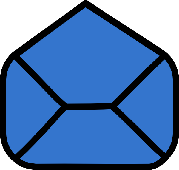 How To Set Use Blue Envelope Open Svg Vector (600x570), Png Download