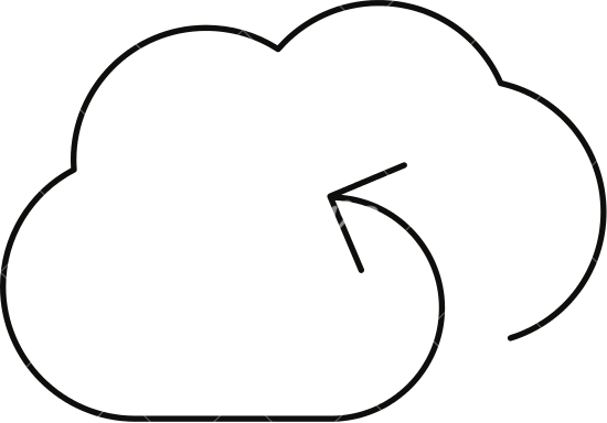 Sync Cloud Storage Outline - Cloud Storage (550x384), Png Download