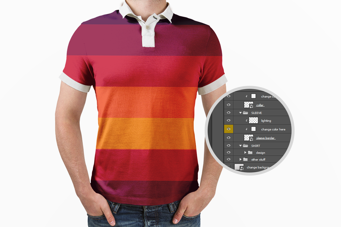 Get The Free Polo T Shirt Mock Up Template - T-shirt (1138x759), Png Download