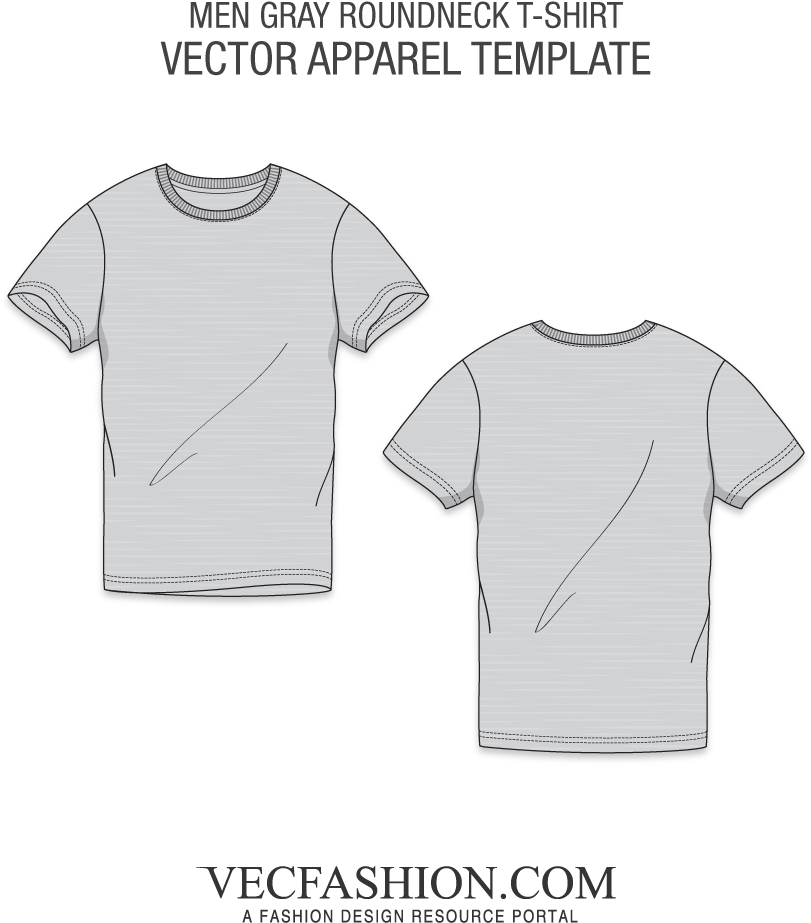 Gray Round Neck T-shirt Short Sleeved - Active Shirt (1000x1000), Png Download