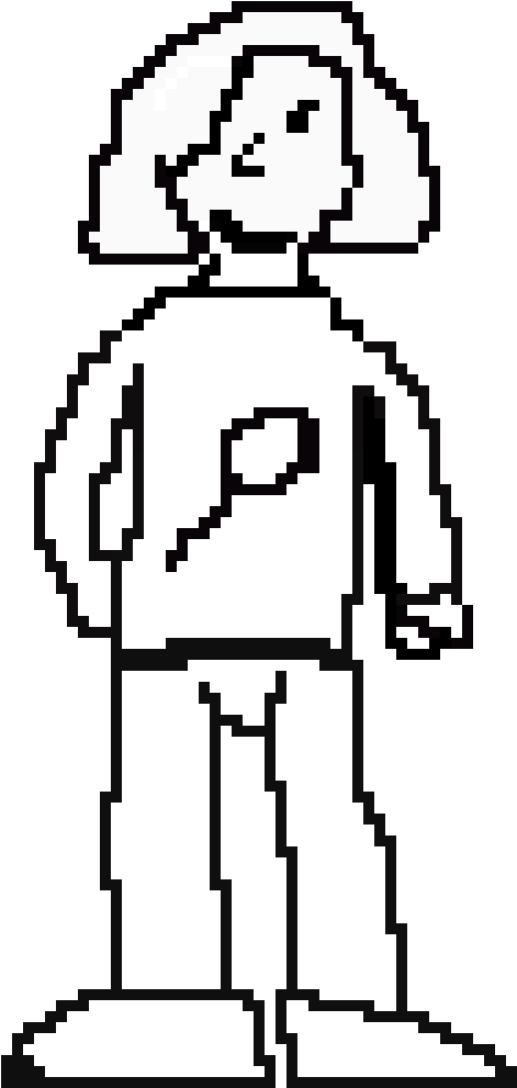 Party Girl Battle Sprite - Line Art (650x1100), Png Download