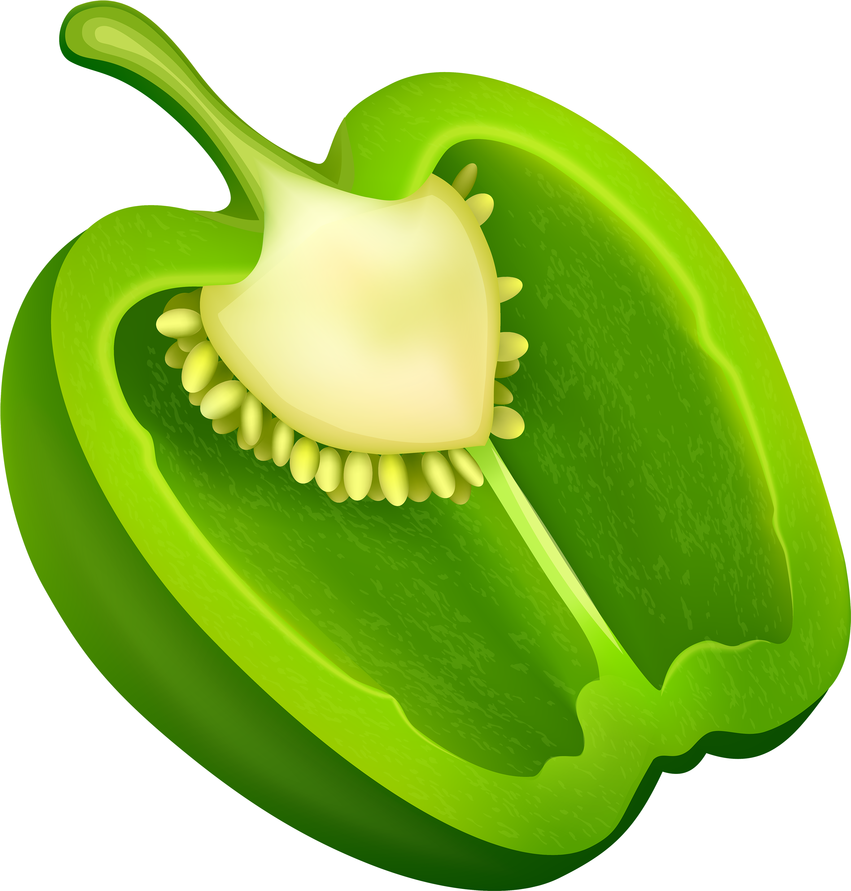 Half Green Pepper Png Clipart - Green Bell Pepper Clipart (2865x3000), Png Download