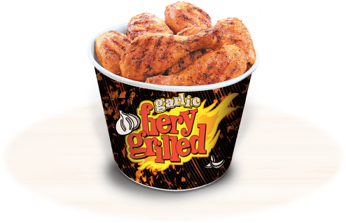 12 Pcs Garlic Fiery Grilled Bucket - Kfc Fiery Grilled Chicken (510x510), Png Download