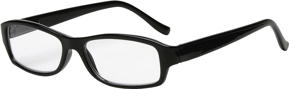 Reading Glasses, Plastic, Black, - Glasses Without Lens (1100x1100), Png Download