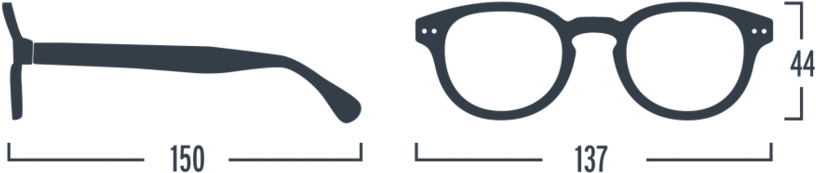 Izipizi Navy Blue Reading Glasses - Izipizi-reading Glasses - #c Reading Glasses - Red (1024x456), Png Download