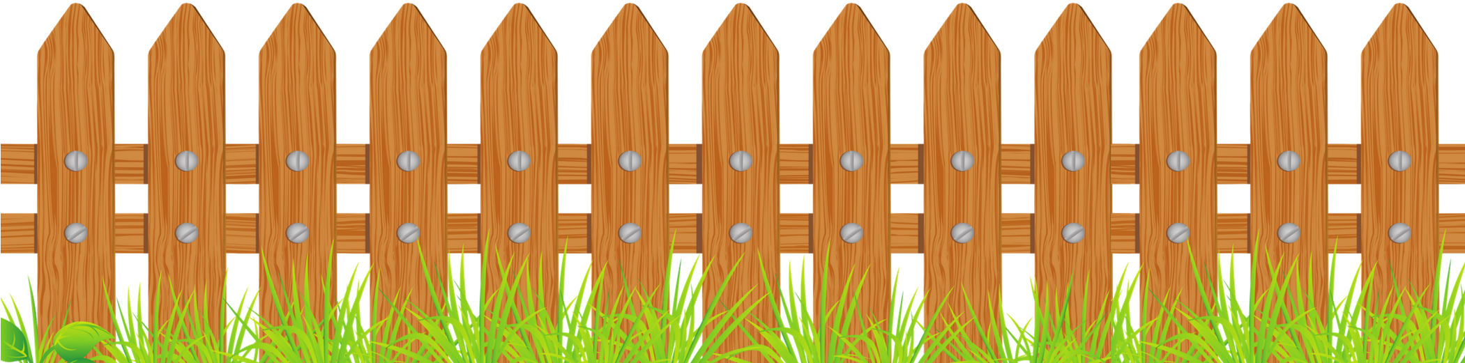Image Transparent Fencing - Wood Fence Vector (2100x560), Png Download