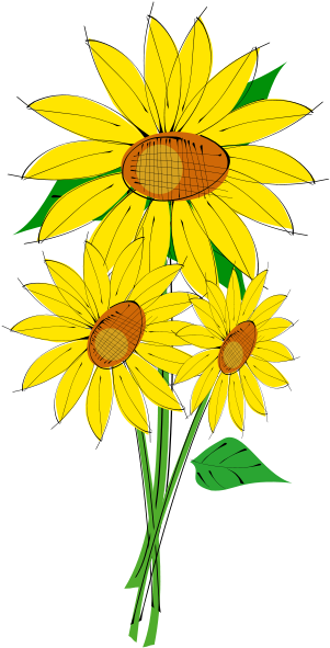 Sunflower Border Design - Clip Art Sunflowers (300x592), Png Download