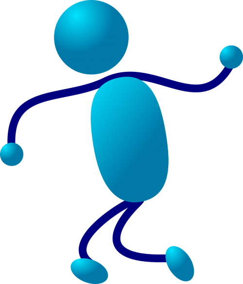 Stick - Blue Stick Figure Transparent Background (500x585), Png Download