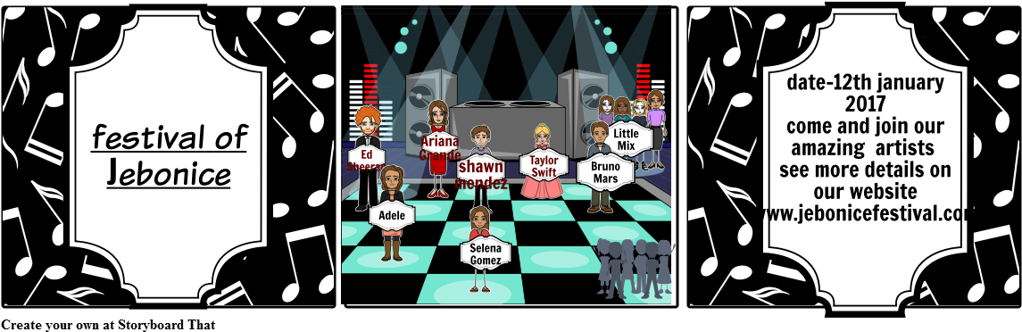 Storyboard Music Festival - Cartoon (1164x385), Png Download