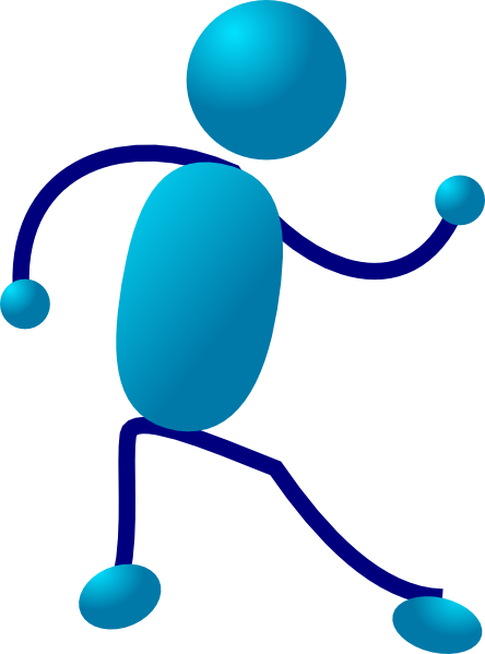 Stick Man Running (444x599), Png Download