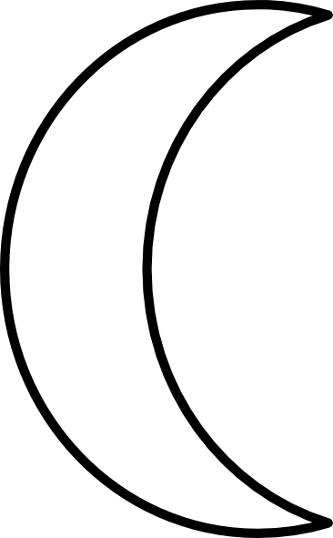 Crescent Moon Clip Art At Clker - Sketch Of Half Moon (366x591), Png Download