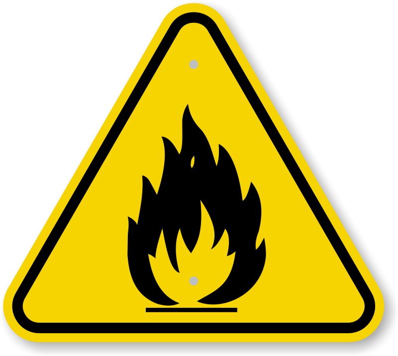 Iso Fire Hazard Symbol Warning Sign - Fire Hazard Symbol (800x716), Png Download