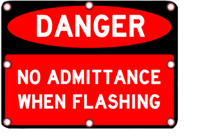 Flashing Danger Sign - Solar Traffic Systems, Inc. (509x300), Png Download