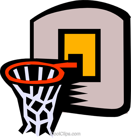 Basketball Net Royalty Free Vector Clip Art Illustration - Cartoon Basketball Hoop Png (454x480), Png Download