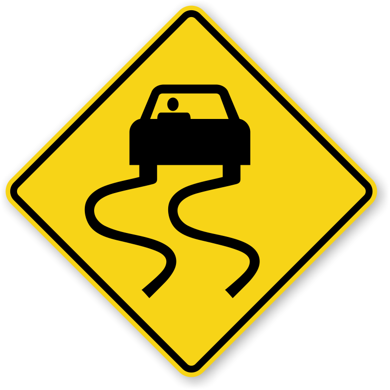 Zoom, Price, Buy - Slippery Road Sign (800x800), Png Download