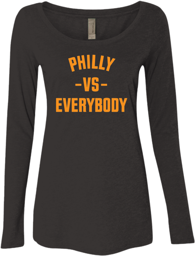 Philly Vs Everybody Hockey Edition Ladies' Triblend - Paw Universe Ladies' Scoop Neck Long Sleeve (900x900), Png Download