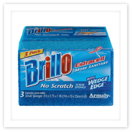 Brillo™ - Brillo Estracell No-scratch Wedge Edge Scrub Sponge, (450x450), Png Download