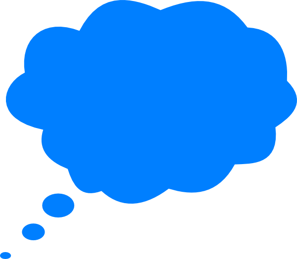 Dreams Clipart Comic Thought Bubble - Blue Thought Bubble Png (600x524), Png Download