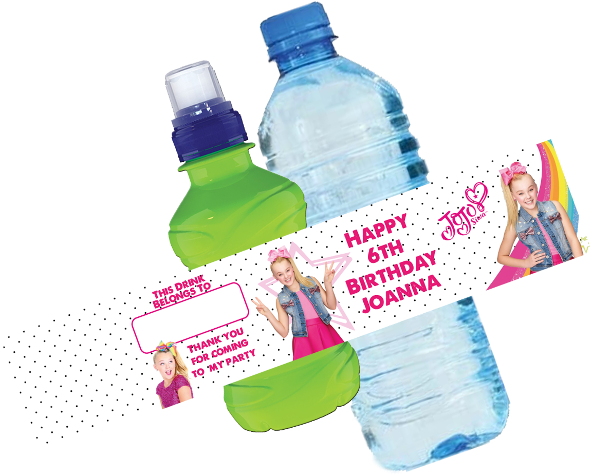 Jojo Siwa Bottle Wrappers - 100 Blue & Gold Foil Frame Wedding Anniversary (1166x1000), Png Download