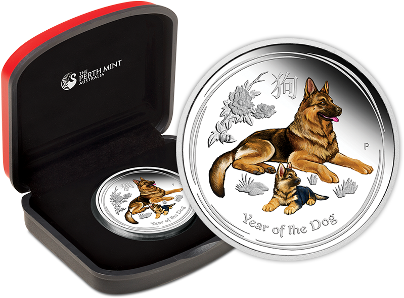 2018 Australian Lunar Dog 1oz Silver Coloured Coin (800x600), Png Download