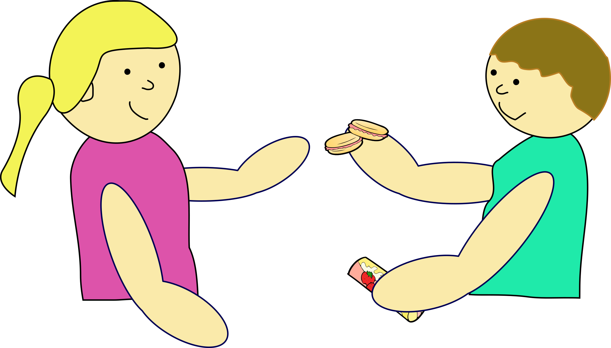 This Free Icons Png Design Of Sharing A Snack (2400x1367), Png Download