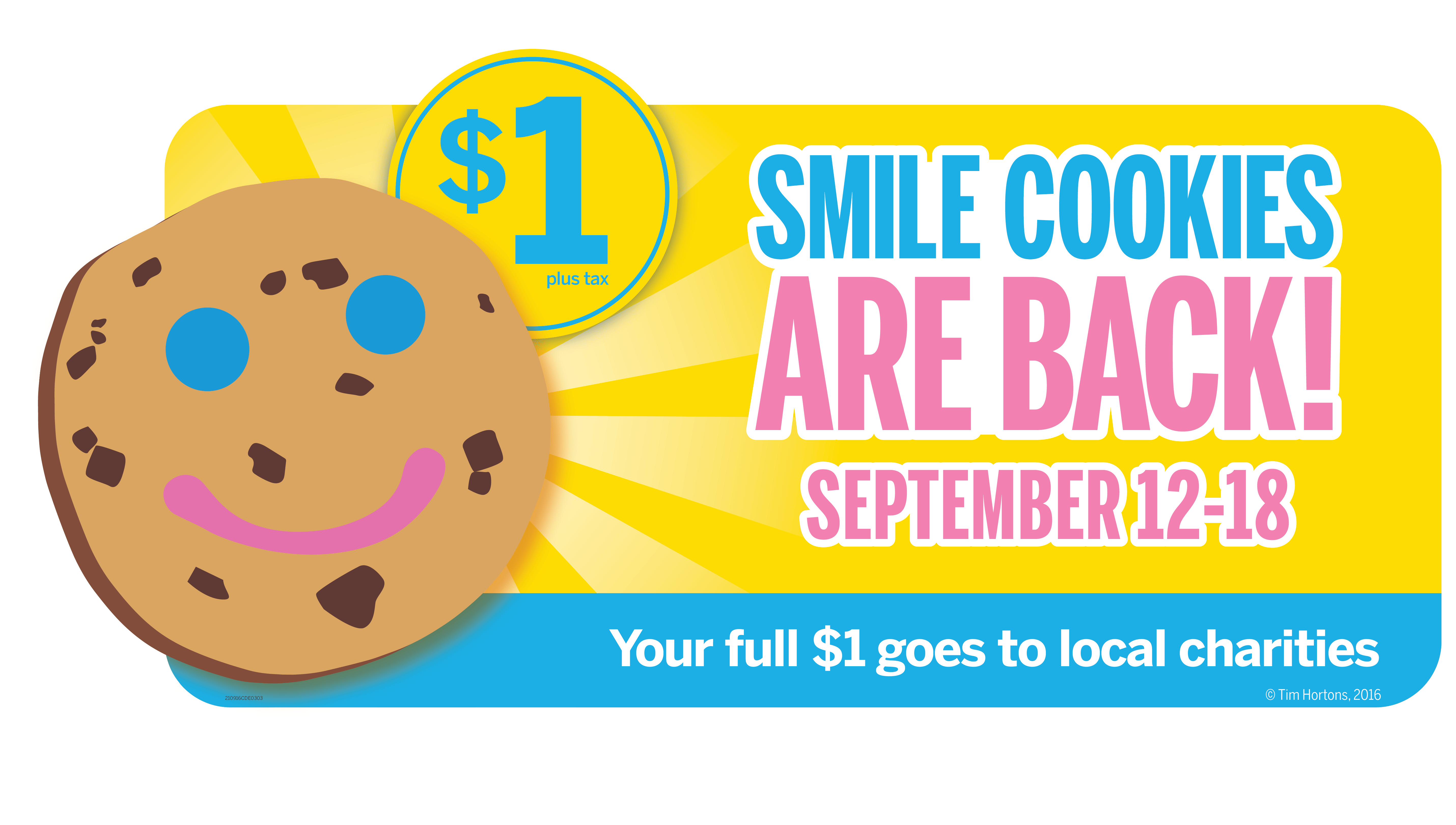 Smile Cookies - Smile Cookie Tim Hortons (6009x3419), Png Download