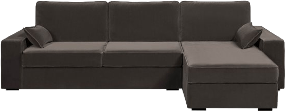 Velvet Angle Sofa - Canapé D'angle Lit, Couchage Express, Velours, Cécilia (641x641), Png Download