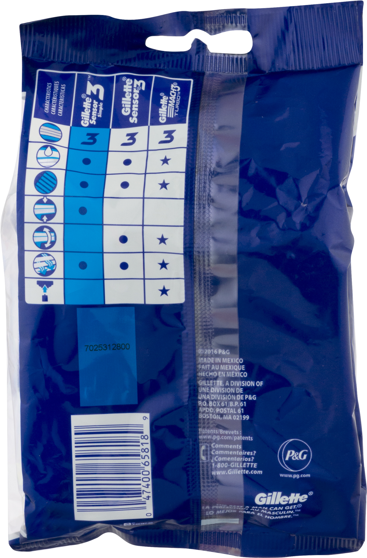 52 Men's Gillette Sensor 2 Custom Plus Disposable Razor (1800x1800), Png Download