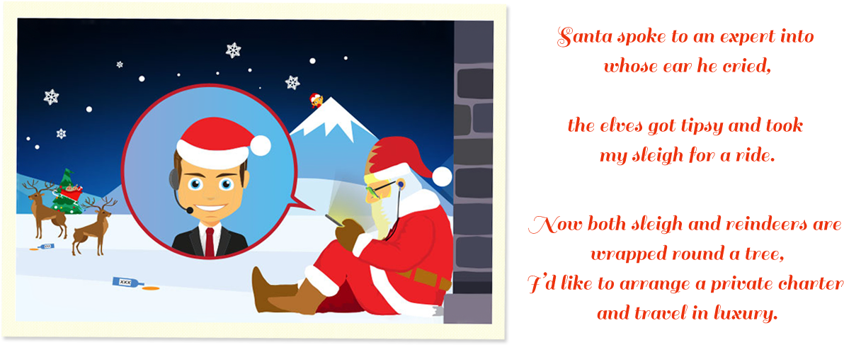 Santa On The Phone - Telephone (1280x522), Png Download