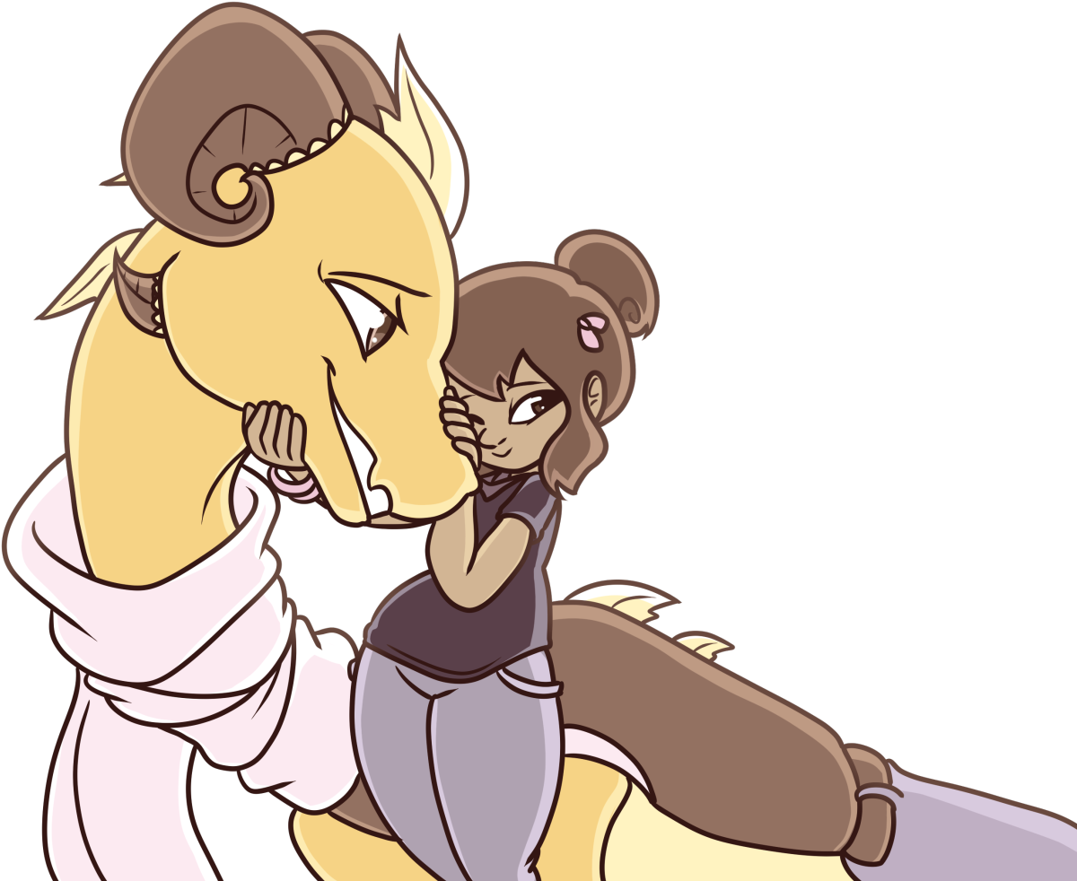 Super Quick Thing W/ Older Frisk And Actually A Giant - Frisk X Monster Kid (1280x1095), Png Download