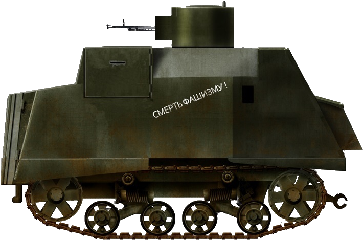 Rendition Of A Ni Improvised Tank With A Dshk, Only - Tank (716x532), Png Download