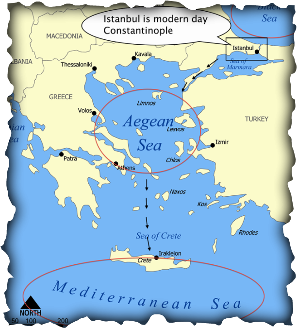 Christian, Greek, And Roman Influenced Their Religion - Byzantine Empire Aegean Sea (612x675), Png Download