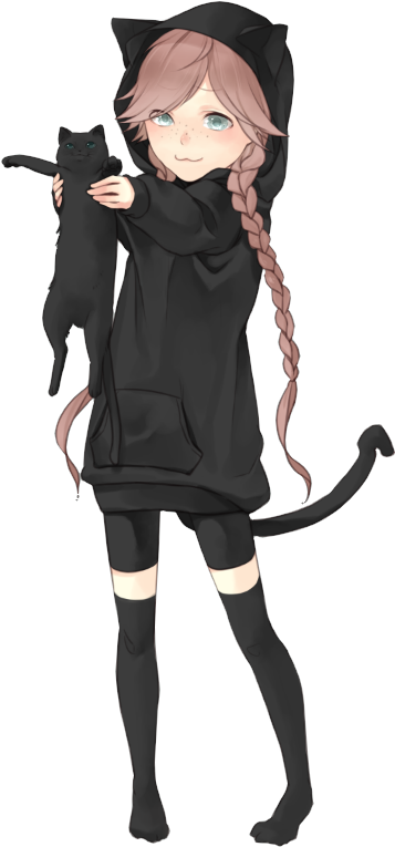 #anime #anime Angel #anime Another #anime Datass #anime - Anime Black Cat With Blue Eyes Cartoon (465x832), Png Download