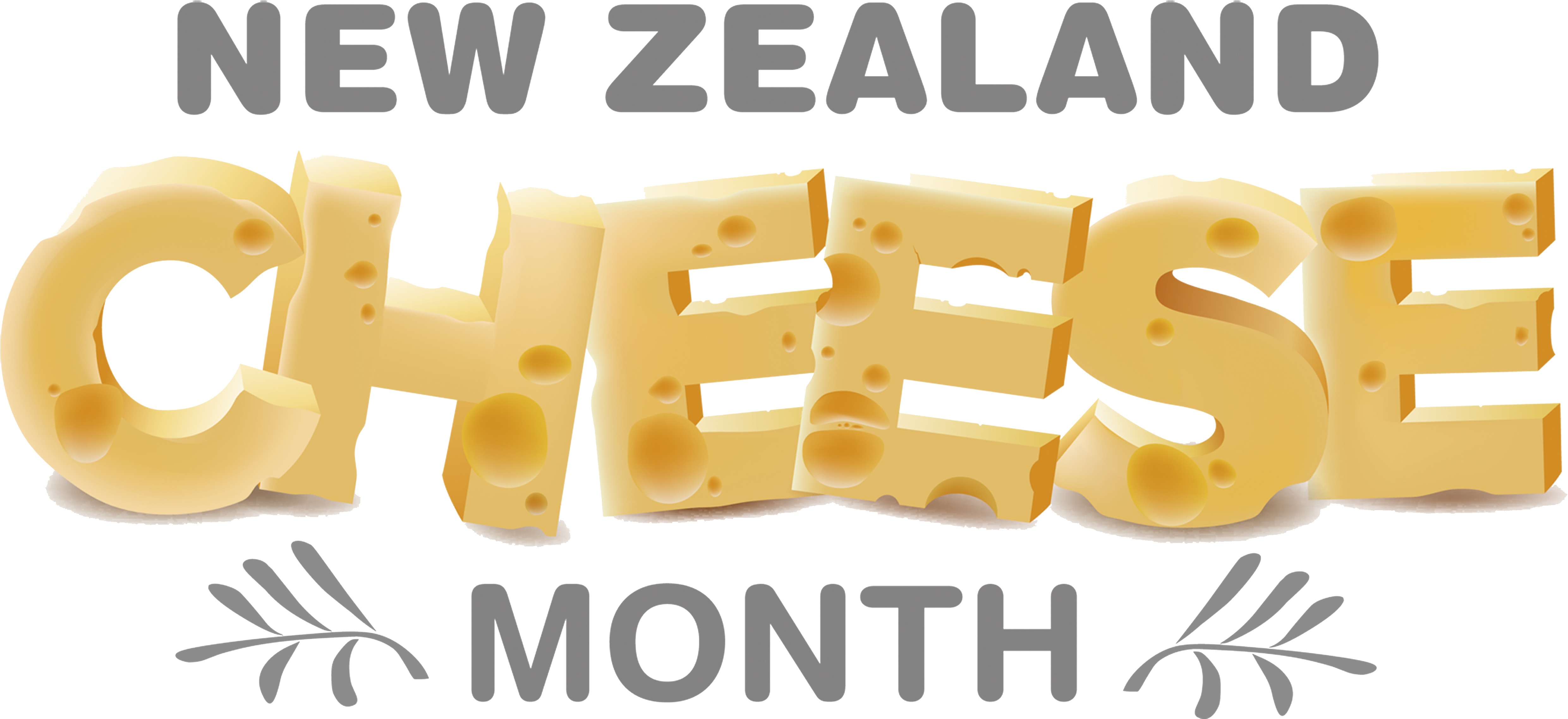 Cheese Month Logo Png File - Cheese Month Nz (5000x2298), Png Download