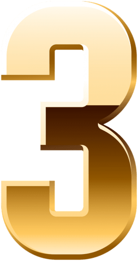 Free Png Gold Number Three Png Png Images Transparent - Portable Network Graphics (480x903), Png Download