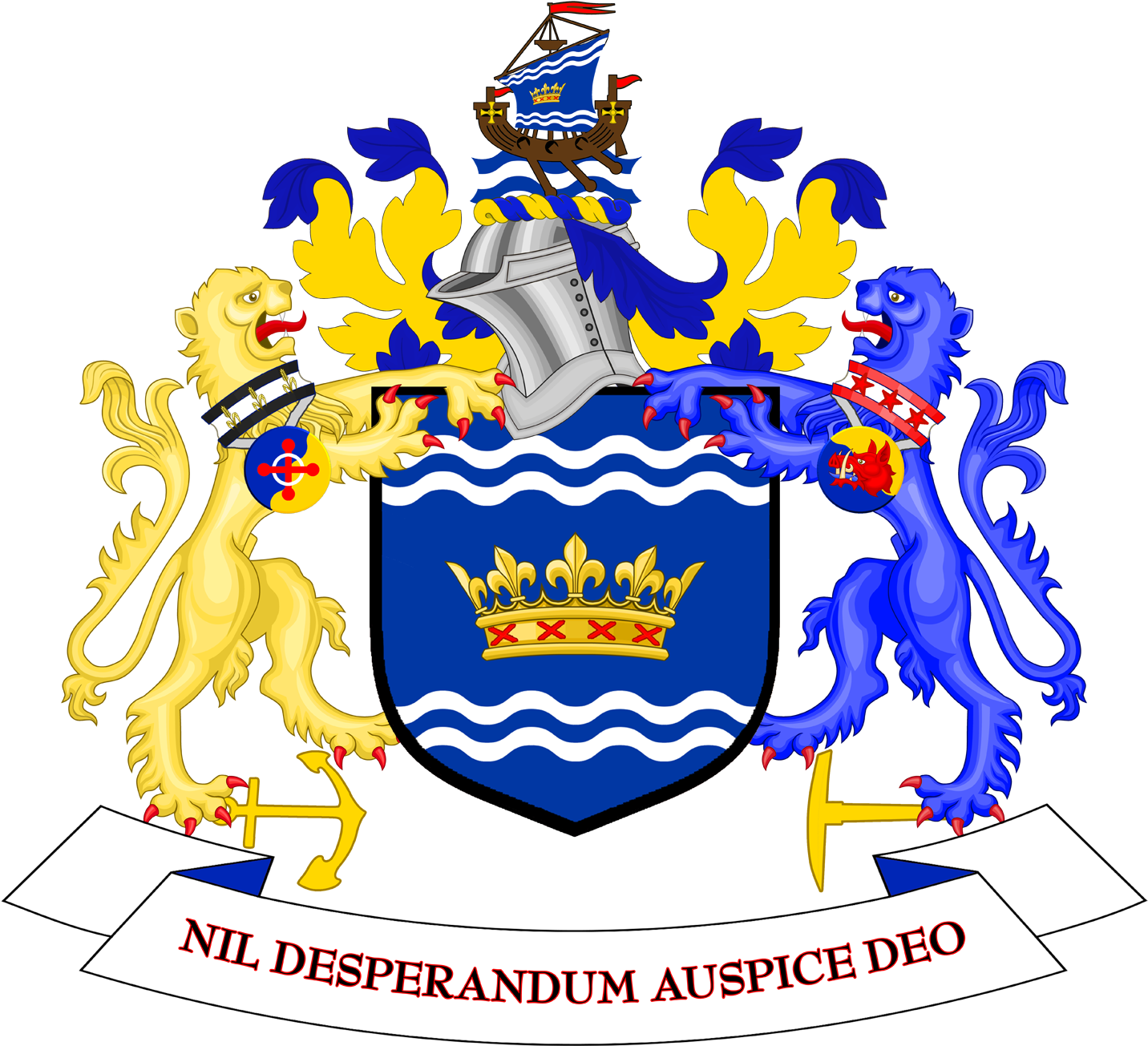 Coat Of Arms Of Sunderland City Council - Burnley Coat Of Arms (1500x1425), Png Download